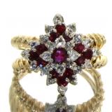 14kt Gold Antique 1.90 ct Ruby & Diamond Ring