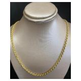 Quality 18" 14kt-Sterling Silver Rope Necklace