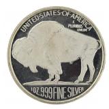 One Ounce .999 Fine Silver Buffalo Round