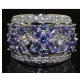 Elegant 2.60 ct Blue & White Sapphire Ring
