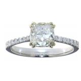 14kt Gold 1.25 ct Cushion Cut Diamond Ring