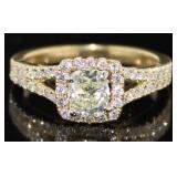 14kt Gold 1.46 ct Fancy Yellow Diamond Ring