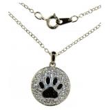 Beautiful Swarovski Crystals Paw Print Necklace