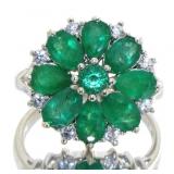 Natural 2.77 Zambian Emerald Cocktail Ring
