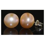 Beautiful Pink Freshwater Pearl Stud Earrings