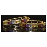 Stunning Multi-Gemstone Hoop Earrings