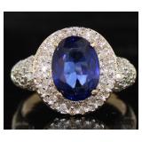 14kt Gold 5.50 ct Sapphire & Diamond Ring