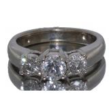 14kt Gold Brilliant 1.00 ct 3 Stone Diamond Ring
