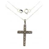 Genuine 1/2 ct Diamond Cross Necklace