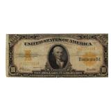 Series 1922 Large $10.00 US Gold Coin Note
