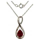 Beautiful Pear Cut Ruby Necklace