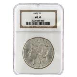 1886 Philadelphia MS64 Morgan Silver Dollar
