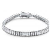 Baguette 12.50 ct White Topaz Tennis Bracelet