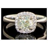 14kt Gold 1.39 ct Cushion Brilliant Diamond Ring