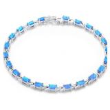 Oval Cut 6.50 ct Blue Opal Tennis Bracelet
