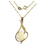 10kt Gold Large Natural Opal Necklace