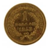 1853 Type 1 Liberty Head $1.00 Gold Coin