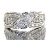 14kt Gold 1.00 ct Baguette & Round Diamond Ring