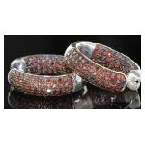 Genuine 1.50 ct Red Diamond Hoop Earrings