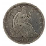 1876 Seated Liberty Silver Half Dollar