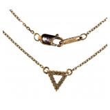 10kt Rose Gold Triangle Diamond Necklace