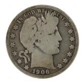 1906-D Barber Silver Half Dollar