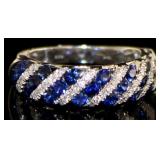 14kt Gold Natural 1.47 ct Sapphire & Diamond Ring