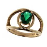10kt Gold Oval Emerald Dinner Ring