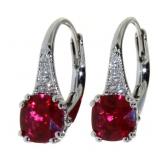 Elegant 2.00 ct Ruby Cushion Cut Earrings