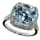 14kt Gold 7.95 ct Aquamarine & Diamond Ring