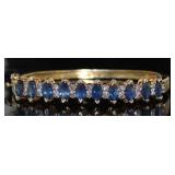 10kt Gold 5.24 ct Sapphire & Diamond Bracelet