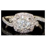 14kt White Gold 1.37 ct Round Cut Diamond Ring