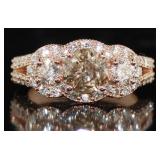 14kt Rose Gold 2.78 ct Fancy Brown Diamond Ring