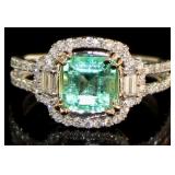 14kt Gold 1.74 ct Emerald & Diamond Ring