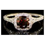 14kt Gold 1.45 ct Round Red Diamond Ring