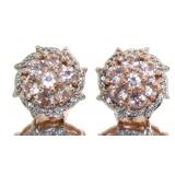 Natural 2.20 ct Morganite & Zircon Earrings