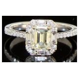 14kt White Gold 1.42 ct Emerald Cut Diamond Ring