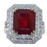 14kt Gold 10.07 ct Ruby & Diamond Ring