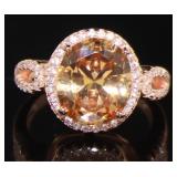 Brilliant Oval Morganite & White Topaz Ring