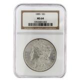 1885 Philadelphia MS64 Morgan Silver Dollar