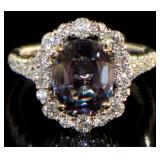18kt Gold 5.09 ct Alexandrite & Diamond Ring