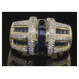 14kt Gold 2.50 ct Natural Sapphire & Diamond Ring