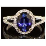 14kt Gold 2.85 ct Oval Sapphire & Diamond Ring