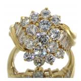 14kt Gold Brilliant 3.08 ct Diamond Cocktail Ring