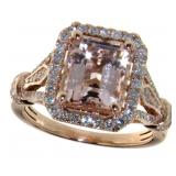 14kt Rose Gold 2.62 ct Morganite & Diamond Ring
