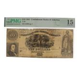 1861 Confederate States $10.00 Large Note