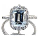 14kt Gold 2.52 ct  Aquamarine & Diamond Ring