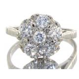 14kt Gold 1.05 ct Diamond Cluster Ring