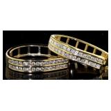 Channel Set 1.00 ct Double Diamond Hoop Earrings