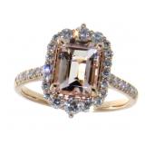 14kt Rose Gold 2.00 ct Morganite & Diamond Ring